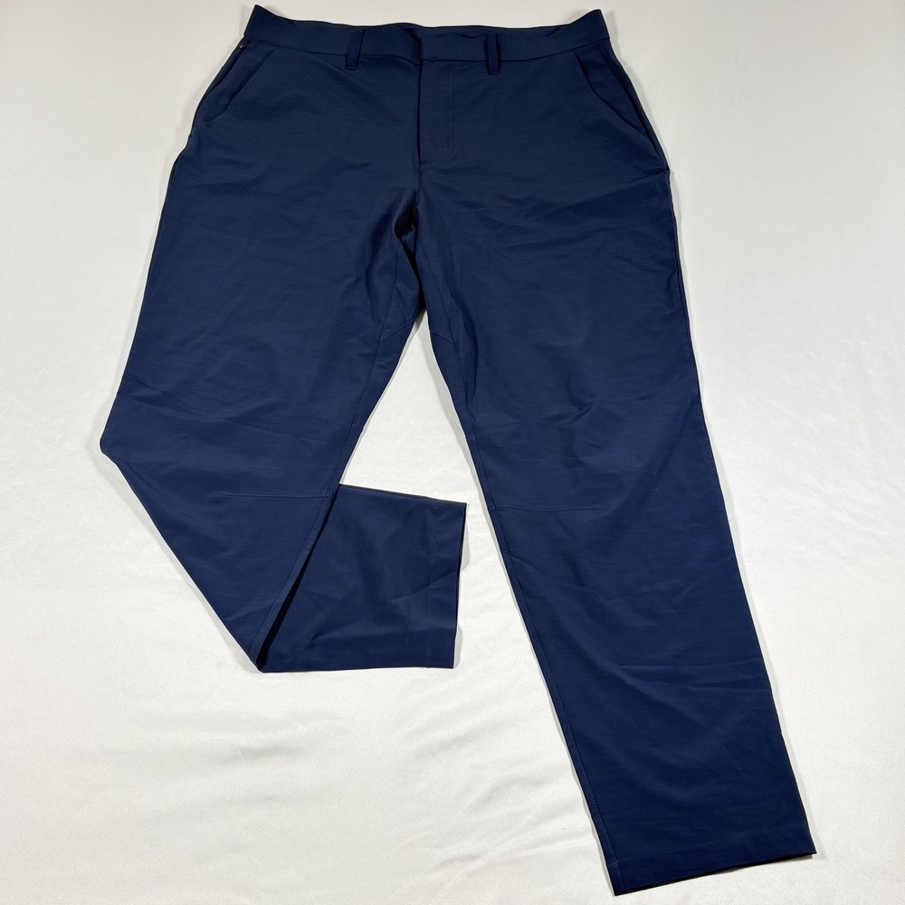 Fabletics The Only Pants Men's Large Navy Performance Commuter Drawstring Casual